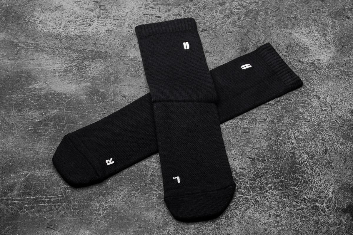 Nobull Crew Men's Socks Black | Australia (XI7605)